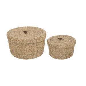 Paniers de rangement en jonc de mer tressé avec couvercle, prix de gros attractif, fabriqués au Vietnam - Product Image 1