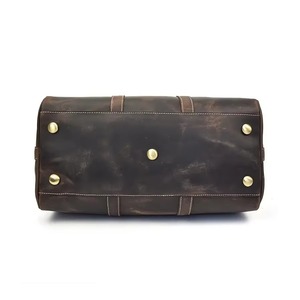 Bolsa de Viaje de Fin de Semana de Cuero Genuino Vintage, Cierre de Cremallera, Gran Capacidad 36-55L, Impermeable, Asa Suave, Unisex - Product Image 3