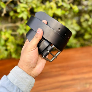 Cinturón de Cuero de Búfalo de Lujo para Hombre, Color Marrón Liso, Formal, con Hebilla de Aleación de Zinc de 35 mm, Duradero para Oficina y Vestir - Product Image 6