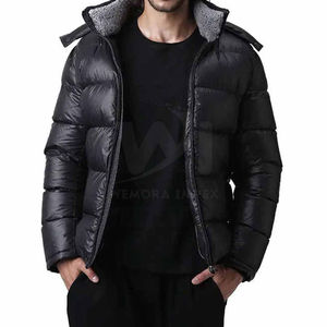 Nueva Chaqueta Acolchada Negra Brillante para Hombre con Capucha de Piel, Abrigo de Invierno con Burbujas, Parka Cálida Acolchada con Plumón, Chaqueta Impermeable Personalizada - Product Image 3