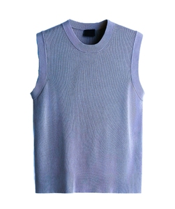Men's Crew Neck Sleeveless Cotton Knit Sweater <b>Vest</b> Pullover <b>Vest</b> for Autumn Winter High Quality Breathable Custom - Product Image 2