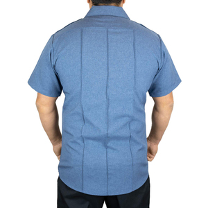 Camisa de trabajo de manga corta para hombre, de poliéster y algodón, para guardia de seguridad, con epaulettes en los hombros. - Product Image 2