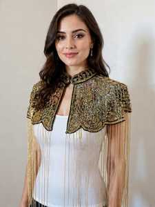 Robe de danse de haute qualité avec des perles et des franges de 14 cm, multicolores, 5,5 yards pour la décoration des vêtements - Product Image 5