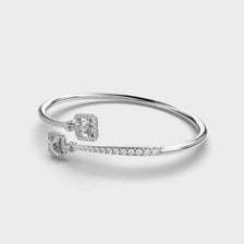 สร้อยข้อมือเพชรเจ้าหญิงทรงเหลี่ยมแบบปลูกในห้องปฏิบัติการ |   ทองคำ 14K สีเหลือง - Product Image 5