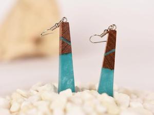 MN EXPORTS <b>Resin</b> & Wood Drop Earrings Handmade Epoxy Wooden Jewelry Elegant Nature Inspired for Women Party Fashion Gift - Product Image 6