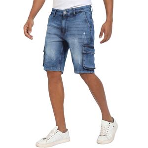 Pantalones Cortos de Mezclilla para Hombre con Corte Ajustado Moderno para Vacaciones y Atuendos Casuales, Pantalones Cortos de Mezclilla para Hombre de Estilo Clásico Hechos en Pakistán - Product Image 1