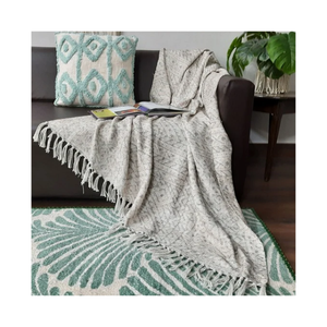 High Quality Soft Tassel Woven Fleece Fabric Jacquard Printed All-Season Sofa <b>Throw</b> Blanket GOTS Certified JaiCotton - Product Image 6