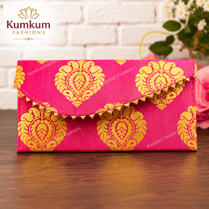 Indian Festive Wedding Party Favors Shagun Brocade Wallet <b>Envelopes</b> Handmade Magnetic Button Thanksgiving Diwali Return <b>Gift</b> - Product Image 3