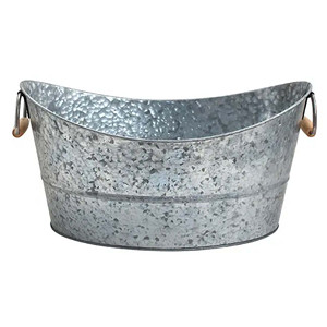 ถังน้ำแข็งเบียร์ทำจากโลหะชุบสังกะสีขนาดใหญ่พร้อมที่จับสำหรับปาร์ตี้ถังแช่ไวน์ - Product Image 3