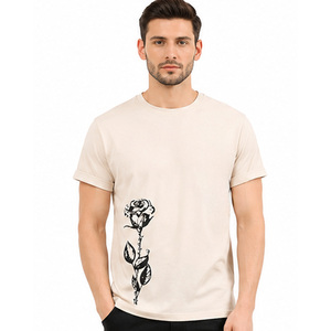 T-shirt en coton pour homme, tissu respirant de haute qualité, logo personnalisé, col rond, fournisseur de vêtements OEM ODM, t-shirt en coton premium pour homme - Product Image 3