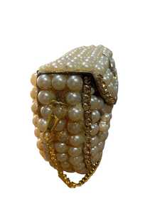 Pearl Rhinestone <b>Mini</b> Bag Gold Plated Chain Strap Evening Clutch Purse Wedding Party Handbag - Product Image 3