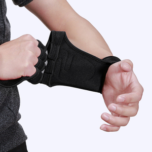 Gants de sport demi-doigts violets avec support de poignet, respirants, en Spandex et Polyester, robustes, écologiques, pour la musculation, unisexe, fermeture auto-agrippante - Product Image 4