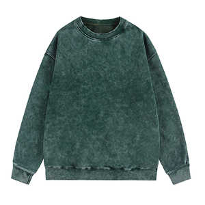 Sudadera con capucha de invierno de marca streetwear, con efecto vintage, teñido ácido, forro sólido, 100% algodón, parte inferior engrosada, venta al por mayor - Product Image 6