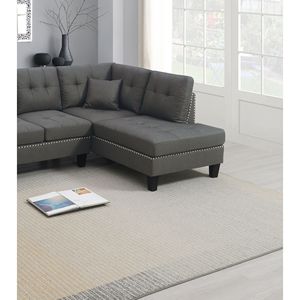 Set Divano Componibile 2 Pezzi in Tessuto Simil Lino Color Caffè Scuro, Divano LAF e Chaise Longue RAF, Arredamento per Soggiorno - Product Image 3