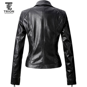 Chaqueta de Cuero Genuino para Mujer, Estilo Motero Clásico, Corte Ajustado, Cierre de Cremallera, Piel de Cordero Auténtica, Prenda Exterior Moderna 2026 - Product Image 5