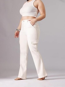 White Denim Women's Jeans-Pure/Off-White <b>Boot</b> Cut Vintage Design Eco-Friendly Washable - Product Image 5