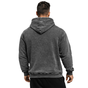Sweat-shirt d'hiver pour homme de haute qualité, surdimensionné, lourd (430 g/m²), en coton 100 %, gris, en molleton, à séchage rapide, anti-plis, effet délavé à l'acide - Product Image 4