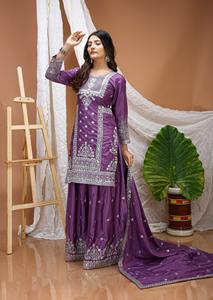 Ensemble Salwar en Soie Crêpe Indienne et Pakistanaise Tendance, Noir, Nouvelle Collection Exclusive pour Femmes, Idéal pour les Fêtes, les Mariages et les Tenues Décontractées - Product Image 2