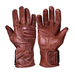 WARPRO INDUSTRY Full Finger Cowhide Racing Gloves with Pull on Closure Unisex Adjustable Wrist <b>Strap</b> Non Slip Cycling - Product Image 2