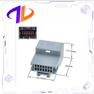 Conector de cableado automotriz 30968-1140 compatible con H-DAC de 14 pines macho, 64 contactos de cobre, carcasa de nailon, 2.54 mm, gris - Product Image 3