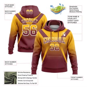 Ropa Deportiva, Sudaderas con Capucha de Felpa para Equipos de Fútbol Americano, Impresión por Sublimación, 100% Poliéster, Color Personalizado para Hombre - Product Image 5