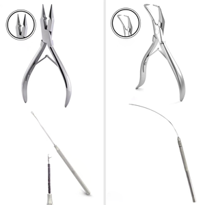 ชุดอุปกรณ์ต่อผมสแตนเลสสำหรับใช้งานเชิงพาณิชย์ของ CLASTY INSTRUMENTS พร้อมเครื่องมือแบบห่วงและกระจกแต่งผมเคลือบเงา - Product Image 4