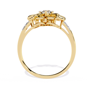 Anillo de oro macizo de 14k para mujer con diseño minimalista de forma única y diamante de corte redondo, ideal para regalo, compromiso, aniversario o boda. - Product Image 5