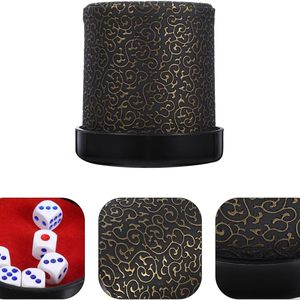 Gobelet à dés de luxe en cuir PU avec tissu en velours, forme cylindrique, sans jeu de dés inclus, pour jeux de société et activités de jeu, accessoire - Product Image 3