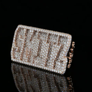 Hip Hop <b>Iced</b> Out 'SMITZ' Custom Name <b>Ring</b> in White Gold Finish Baguette & Round Cut Diamond Bling Letter <b>Ring</b> Rapper JewelryGift - Product Image 3