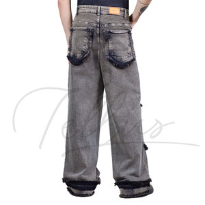 กางเกงยีนส์เดนิมผู้ชายราคาส่ง กางเกงยีนส์ทรงหลวมแบบใหม่ กางเกงยีนส์ลำลองทรงตรง - Product Image 2