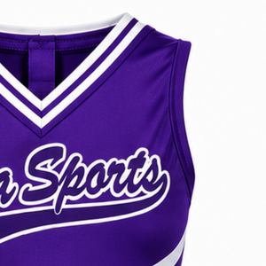 Customized Purple Cheer <b>Shirt</b> Sleeveless Athletic Team Sports Top Competition Training Cheer Squad Uniform Performance Wear - Product Image 4