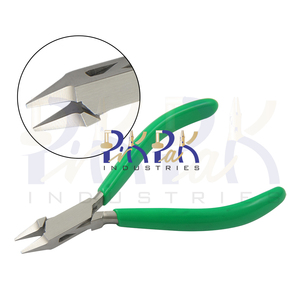 Pince à bec plat ultra fine de 130mm poignées en PVC lisses sans ressort pour le sertissage de circlips pour la fabrication de bijoux bricolage artisanat tenue de fil - Product Image 1
