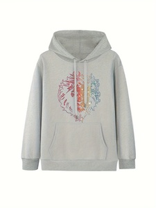 Fashion Oversized <b>Rhinestone</b> Graphic Hoodie Full Zip Heavy Cotton Fleece Sweatshirt Streetwear <b>Jacket</b> Casual Hip Hop Clothing - Product Image 1