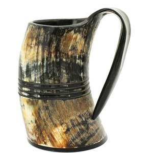 Jarra de Cuerno Rústica Hecha a Mano, Estilo Vikingo, para Cerveza o Cerveza Artesanal, Vaso Natural, Artículo de Regalo - Product Image 4