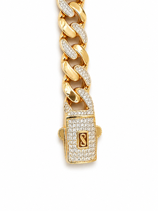 ELVORA <b>GEMS</b> Men's Natural 22K Gold Plated Fancy Dark Diamond <b>Bracelet</b> Brilliant Cut Hiphop Style Everyday Wear Model ELV061 - Product Image 4