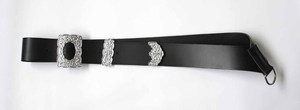 Ceinture Obexa pour tambourinier d'experts en dudelsacks, en cuir véritable, avec boucle Thistle argentée, pour performance, kilt écossais, fabriqué au Pakistan - Product Image 3