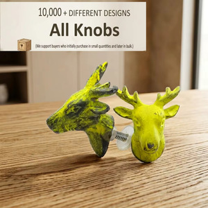Pomos Modernos de Aleación de Zinc con Forma de Cabeza de Ciervo, Fácil Instalación, para Muebles de Cocina, Armarios, Cómodas, Cajones y Baños - Product Image 3