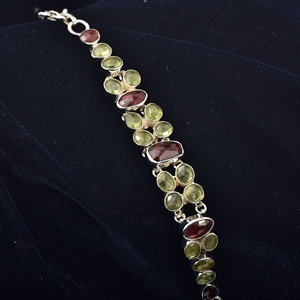 Pulsera de Plata 925 para Mujer, con Diseño de Piedras Preciosas Multicolores, Cómoda de Usar - Product Image 2