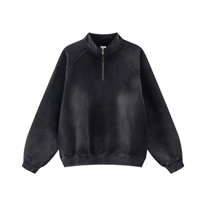 Wholesale Custom <b>Men</b>`s Oversized Fleece Half Zip <b>Pullover</b> Regular Fit Stand Collar Casual Sweatshirt Autumn/Winter Wear - Product Image 2