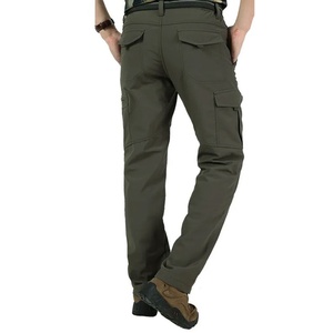 Men Elastic Waist <b>Cargo</b> <b>Pants</b> Casual Tapered Leg Midweight Woven <b>Green</b> - Product Image 2