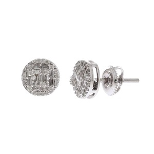 0.38 Ct Natural Round Cut Diamond Cluster <b>Stud</b> <b>Earrings</b> 10k White Gold <b>Fine</b> Jewelry for Women - Product Image 3