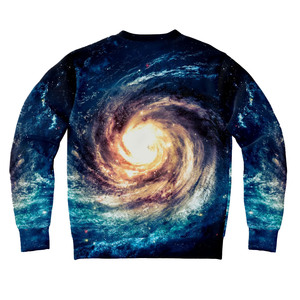 Sudadera con Estampado de Galaxia para Hombre, Cuello Redondo, Corte Regular, 100% Poliéster, Estilo Casual, para Otoño - Product Image 4