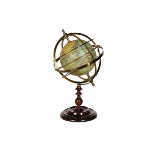 Globe terrestre vintage Art Déco avec base en laiton rotative, fait main, ornement éducatif pour bureau, maison, bibliothèque, décoration d'intérieur - Product Image 3