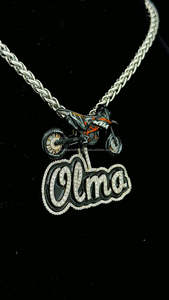 Plata de Ley 925 esmalte negro personalizado 3D bicicleta fianza Hip Hop Bling letra colgante Pass Diamond Tester Iced Out colgante hombres - Product Image 3