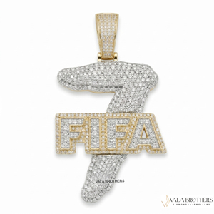 จี้ห้อยคอฮิปฮอปแบบสั่งทำพิเศษ FIFAA 7 จี้โมอิสซาไนต์ ทอง 18K จี้ธีมฮิปฮอปสำหรับผู้ชาย สวมใส่ได้ทุกวัน จี้โมอิสซาไนต์ฮิปฮอป - Product Image 1