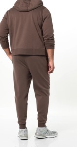 Sweat-shirt à capuche marron pour homme, coupe classique, décontracté, pour l'automne, col roulé, fermeture éclair, matière polaire - Product Image 6