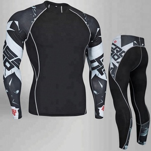 Nuevo Conjunto Deportivo PRO para Hombre, Ropa de Entrenamiento Ajustada, Elástica, de Secado Rápido, Manga Larga + Pantalones Largos - Product Image 1