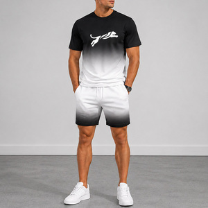 Conjunto Deportivo de Dos Piezas con Logotipo Personalizado, Estampado en Degradado, Secado Rápido, Transpirable, Sublimado, Ligero e Informal para Verano - Product Image 1