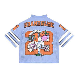 Camiseta de malla con cuello redondo y estampado serigrafiado, estilo streetwear, corte holgado, cuello acanalado personalizado, camiseta de poliéster suelta para hombre - Product Image 6