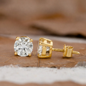 Pendientes de botón para mujer de oro macizo de 14K/18K con diamantes cultivados en laboratorio, certificados IGI, 2.00 quilates, claridad brillante VVS/VS, estilo clásico, regalo - Product Image 2